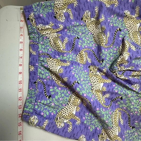 ANTHROPOLOGIE PRINTFRESH Violet Bagheera Cheetah Print Cropped Pajama Set Sz S - Picture 8 of 15